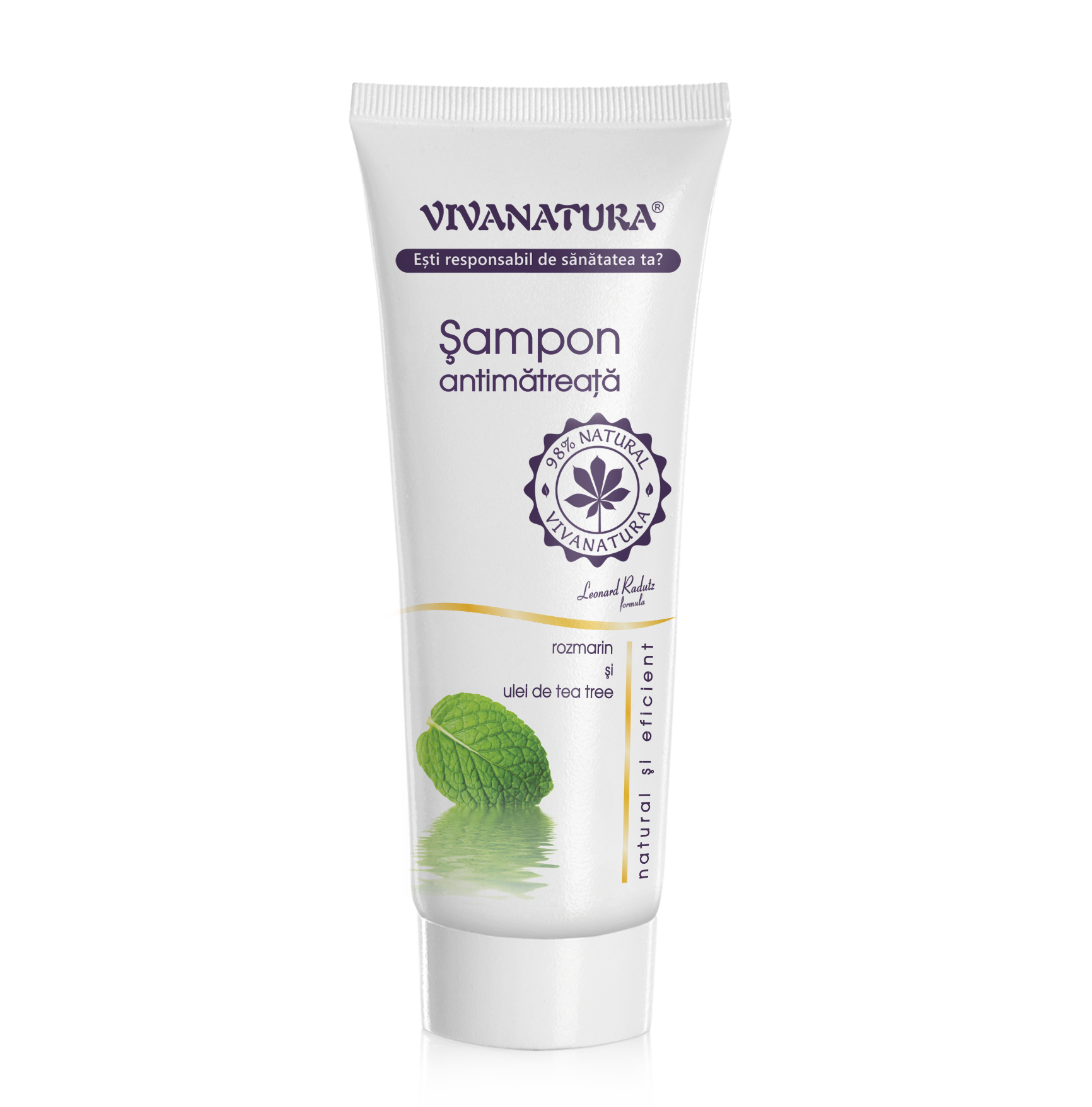 20_Sampon-antimatreata_tub_250ml.png Șampon Antimătreață cu Rozmarin si Tea-Tree 250 ml – Leonard Radutz Formula – VivaNatura
