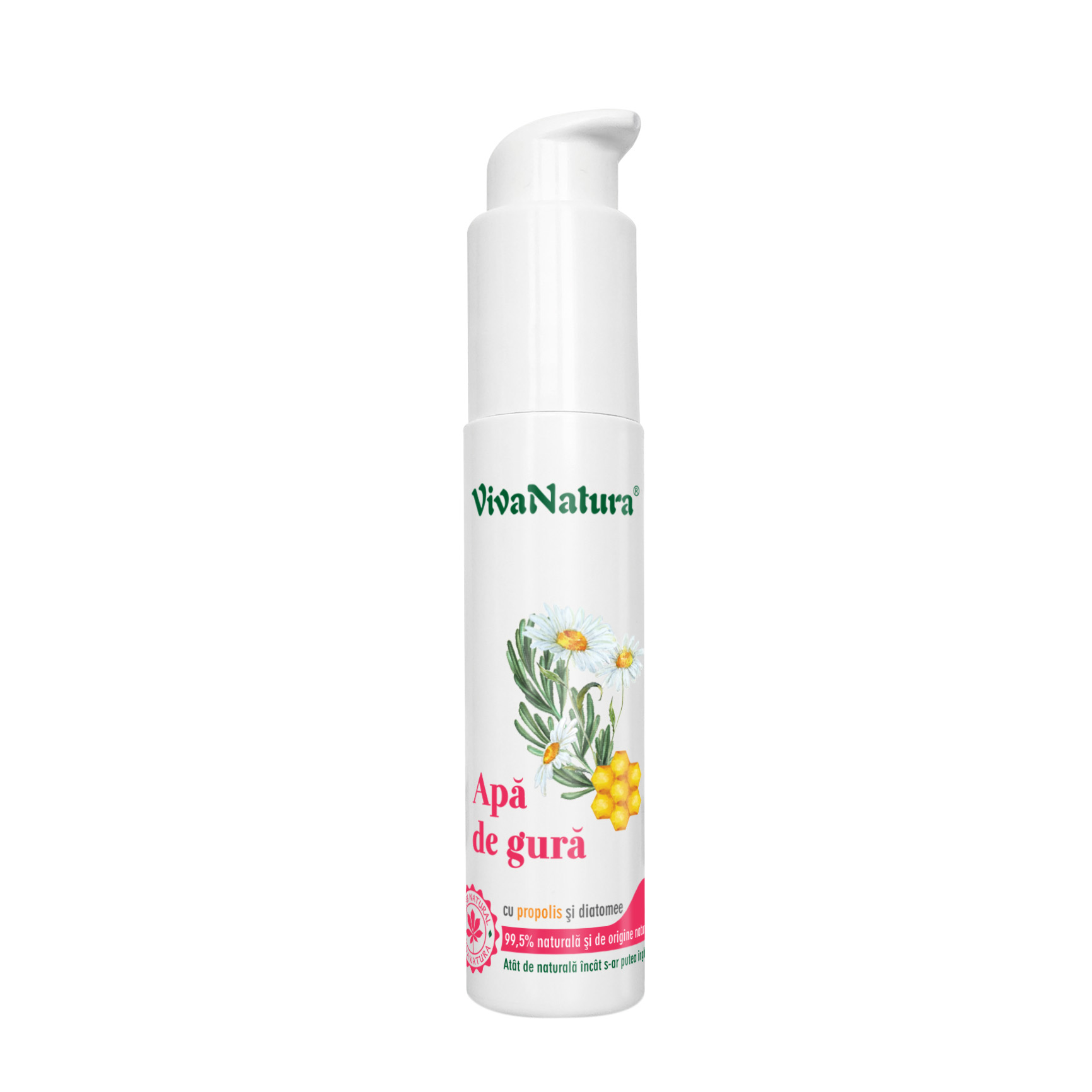 Flacon_VN_Apa-de-gura-propolis_45-ml_300dpi.jpg Apă de gură naturală cu propolis și diatomee 45 ml - Leonard Radutz formula - VivaNatura