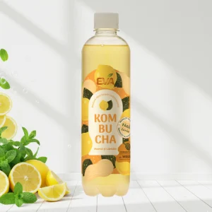 Acasa Băutură Kombucha cu Mentă și Lămâie EVA, 500ml – Fermentată cu Miere, Fără Zahăr Adăugat